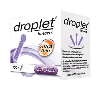 Ланцет медичний Droplet (Дроплет) 30G, 100 шт.