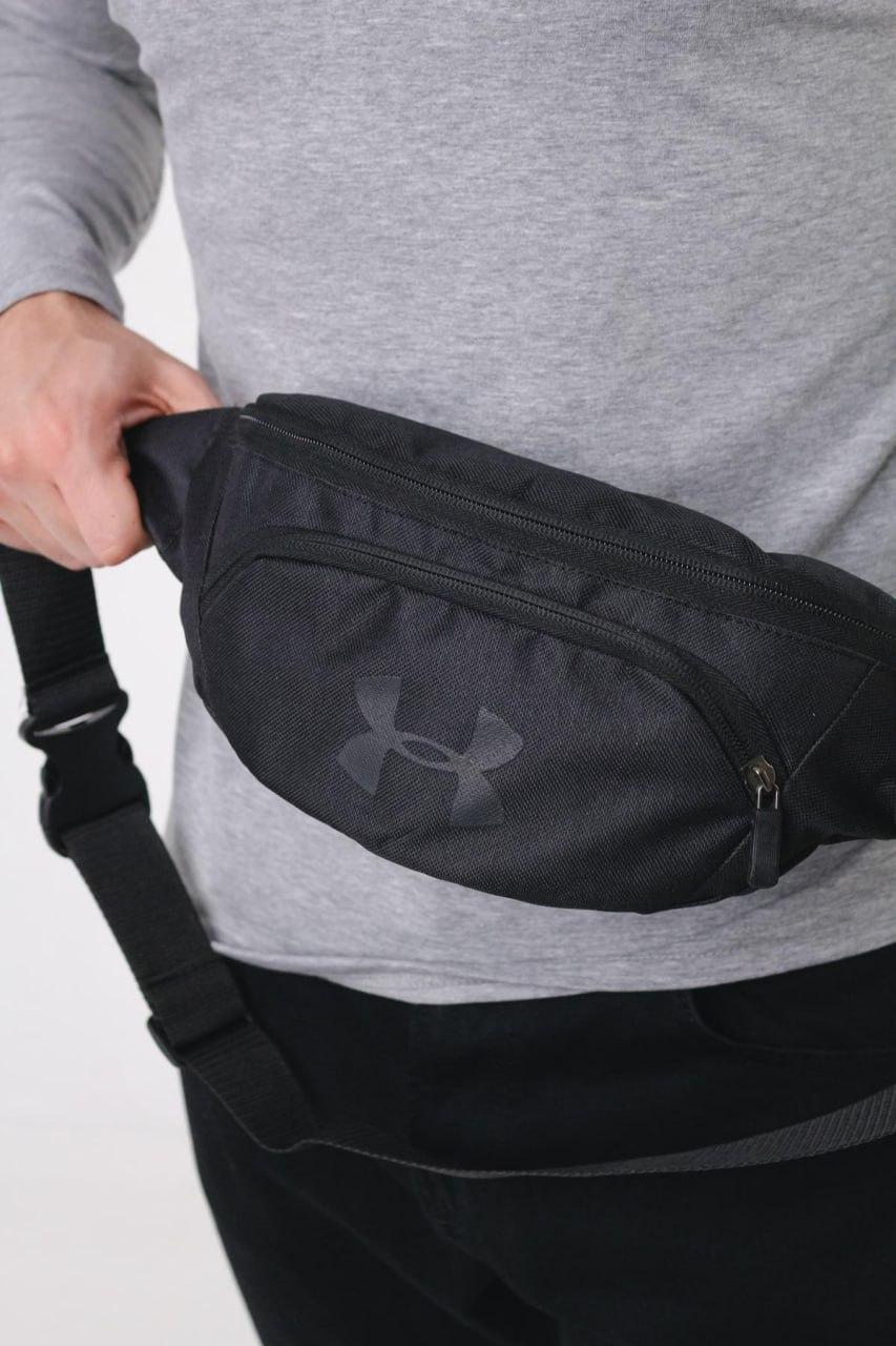 Сумка через плече на пояс under armour андер армор сіра бананка поясна чоловіча з регулятором