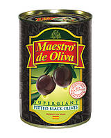 Маслины-супергиганты Гордаль без косточки Maestro de Oliva Supergiant Pitted Black Olives, 425 г