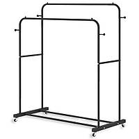 Практичная передвижная двойная стойка вешалка для одежды Drying Rack 143x96x42 LK202310-21