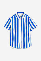 Рубашка с короткими рукавами ярко-синяя Полосатый H&M 92, 110, 116, 128см