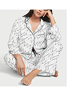 Фланелева піжама Вікторія Сікрет Flannel Long Pajama Set White