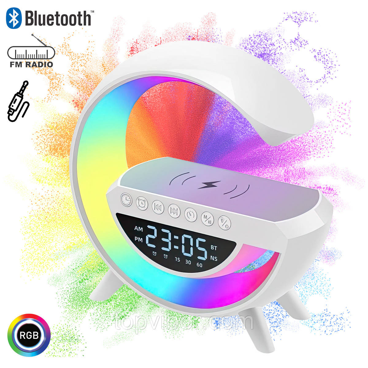 Світильник нічник у спальню Bluetooth-колонка G-Smart 5W BT 3401 світильник із бездротовою зарядкою