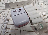 Портативний міні принтер 6 рулонев Mini Printer термопринтер кишеньковий дитячий принтер термо принтер РОЖИВИЙ, фото 3
