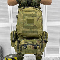 Камуфляжный модульный рюкзак 55л, тактический рюкзак с системой Молли и сьемными подсумками