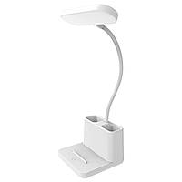 Настольная лампа с подставкой и органайзером для мелочей qp-2209-C Настольная LED лампа на 5 Вт Белая