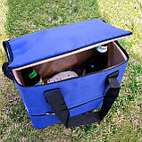 Термосумка (сумка-холодильник термос, термобокс, термо ланчбокс) для їжі та пляшечок 15л OSPORT Lite (FI-0126) Синій, фото 4