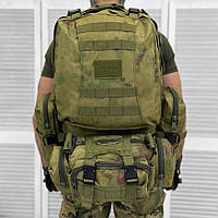 Штурмовой рюкзак для ВСУ на 55л, военный рюкзак камуфляж из Oxford со съемными подсумками 64х34х21 см