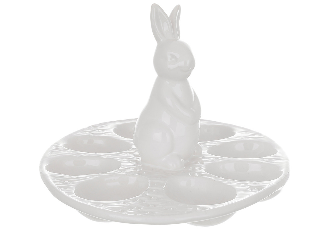 Подставка для яиц фарфор Кролик цвет - белый 26см - фото 1 - id-p2080757559