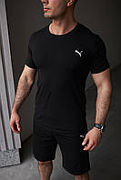 Мужские футболки и майки Puma, Базовая чёрная футболка с лого, Футболки молодежные и мужские S