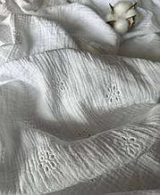 Муслін з прошвою білого кольору