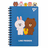 Блокнот YES А5, 80 л. спираль с фигурными разделителями Line Friends, 151775