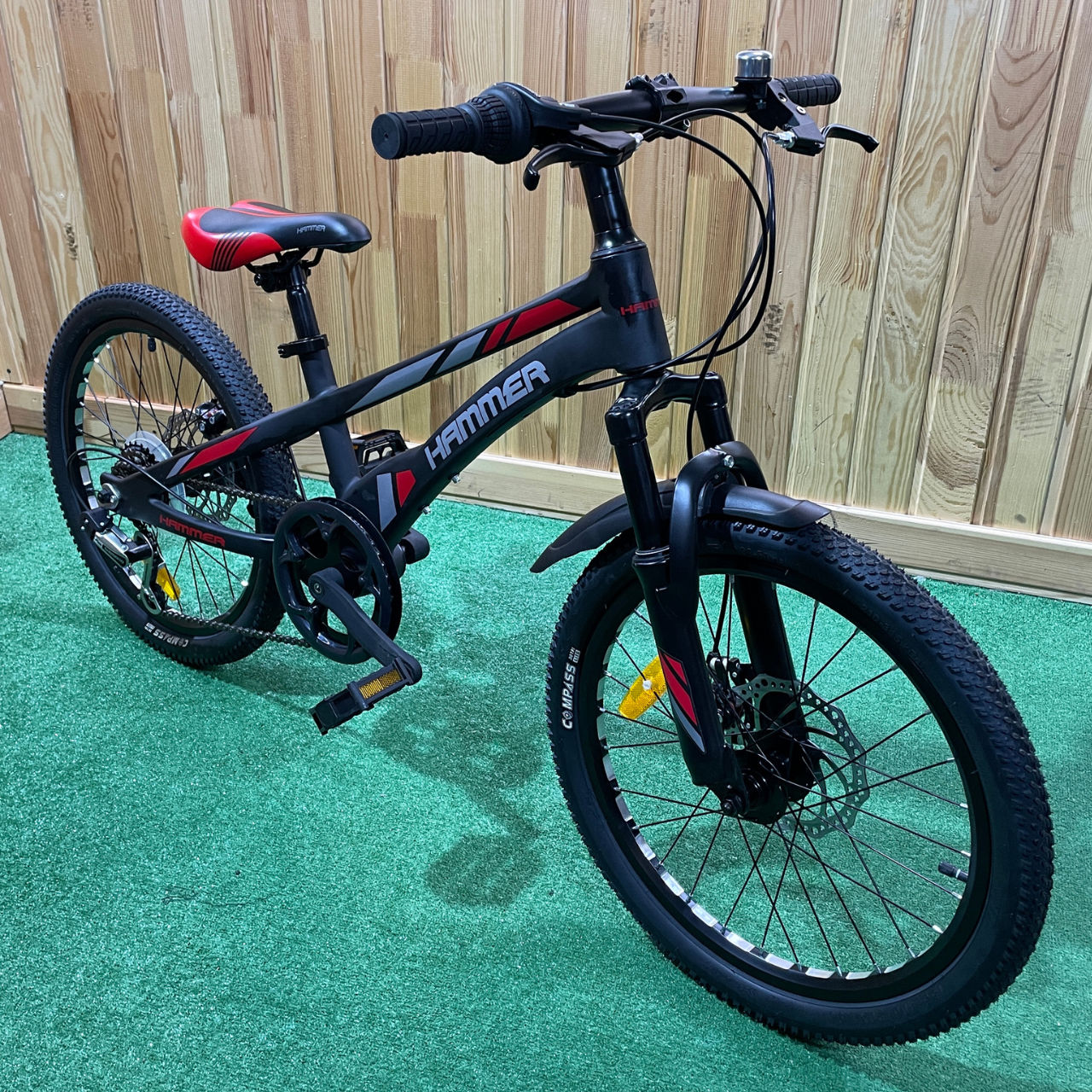 Велосипед HAMMER 20" HM-240 Рама-9" Чорно-Червоний, Амортизатор, Дискові гальма, 6-передач Shimano