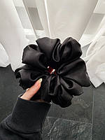 Атласна чорна велика скранч-гумка для волосся модні стильні прикраси для волосся 2024