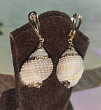 Сережки з натуральними океанічними мушлями, фото 4