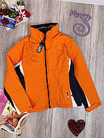 Женская зимняя куртка лыжная горнолыжная оранжевого цвета Размер 48 L Б/в