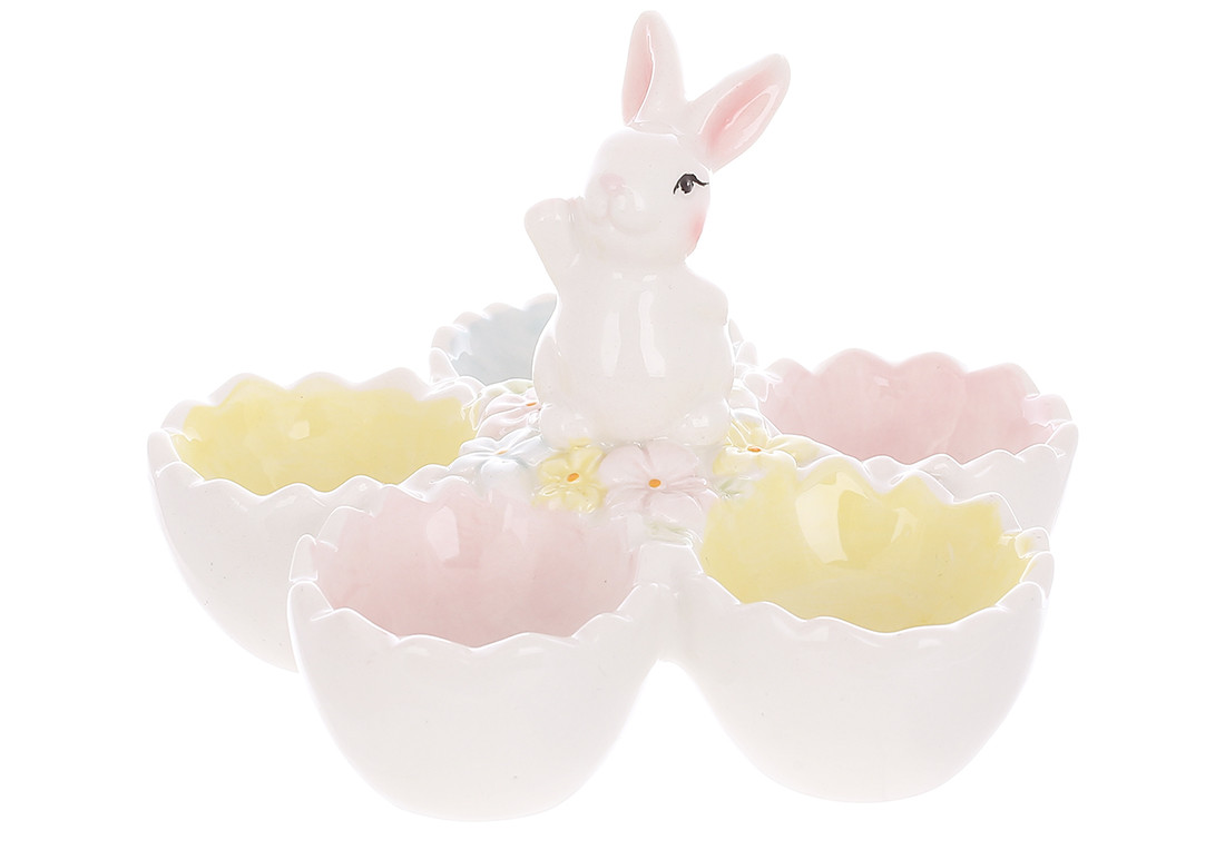 Подставка для яиц Кролик, цвет - белый перламутр 13.5*9.5см - фото 1 - id-p2080774226