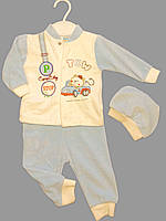 Велюровий костюм для новонароджених "Машинка", 3-ка, хлопчик.