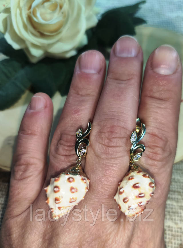 натуральные раковины серьги