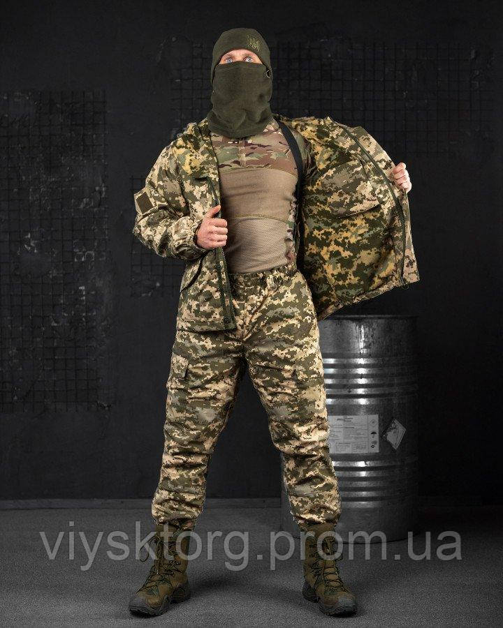 Зимовий непромокаючий тактичний костюм піксель гірка 7.62 tactical, зимова військова форма з утяжками піксель