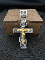 Серебряный 925 православный крест с позолоченным распятием Иисуса Христа