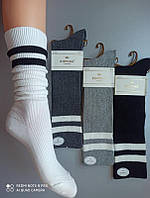 36-41 високі плотні демисезоні котонові шкарпетки підколінки, під герці