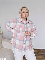 Женская теплая рубашка клетчатая из турецкого кашемира размер 48-52