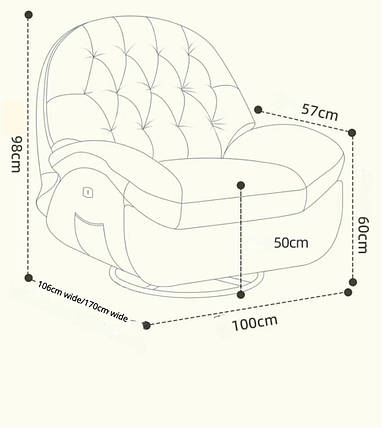 Сучасне крісло реклайнер стильне та функціональне, Спейс, фото 2