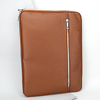 Папка для документів А4 шкіряна Virginia Conti 01315 на блискавці темно-руда