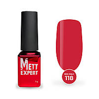 Гель-лак Mett Expert Red only №118 Темно-красный с малиновым оттенком 7 г
