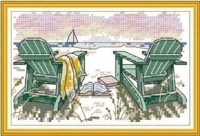 Набір для вишивання за нанесеною на канву схемою "Take Time to Unwind". AIDA 14CT printed 19*14 см