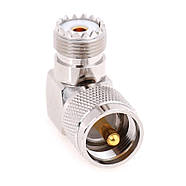 Перехідник антенний UHF Male-Female (PL-239, SO-239) кутовий 90° з'єднувач адаптер для антен, радіостанцій, фото 7