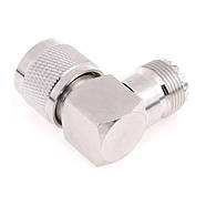 Перехідник антенний UHF Male-Female (PL-239, SO-239) кутовий 90° з'єднувач адаптер для антен, радіостанцій, фото 5