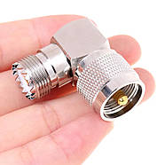 Перехідник антенний UHF Male-Female (PL-239, SO-239) кутовий 90° з'єднувач адаптер для антен, радіостанцій, фото 8