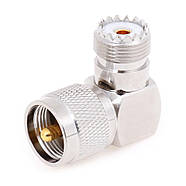 Перехідник антенний UHF Male-Female (PL-239, SO-239) кутовий 90° з'єднувач адаптер для антен, радіостанцій, фото 4