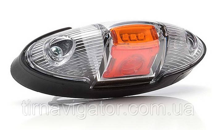 Габарит LED біло-черв-жовт L/R овал автобус W106