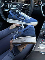 Жіночі кросівки Adidas Forum 84 Low Off White Navy White Адідас Форум Лов 84 сині замш демісезон, фото 6