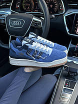 Жіночі кросівки Adidas Forum 84 Low Off White Navy White Адідас Форум Лов 84 сині замш демісезон, фото 5