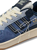 Жіночі кросівки Adidas Forum 84 Low Off White Navy White Адідас Форум Лов 84 сині замш демісезон, фото 4