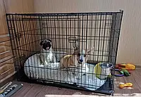 Клітки вольєри для собак для дому, Розбірна клітка для цуценя в багажник металева M 60х45х51