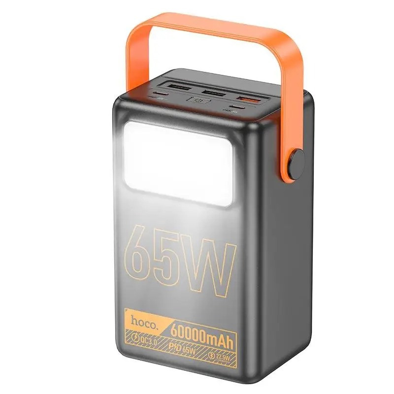 УМБ повербанк 60000 mAh Power Bank HOCO J110A 60000 mAh 3Type-C USB QC Black, фото 1