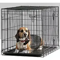 Клетки вольеры для собак для дома, Разборная клетка для щенка в багажник металлическая M 60х45х51
