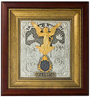 Икона из серебра "Ангел Хранитель" в деревянной раме