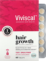 Витамины для волос женские Viviscal Hair Grow Экстра Сила 60 таб. США для роста волос, густые и полные волосы.