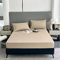 Простирадло на гумці з наволочками Сатин наматрацник на ліжко 180х200 + 30см Туреччина