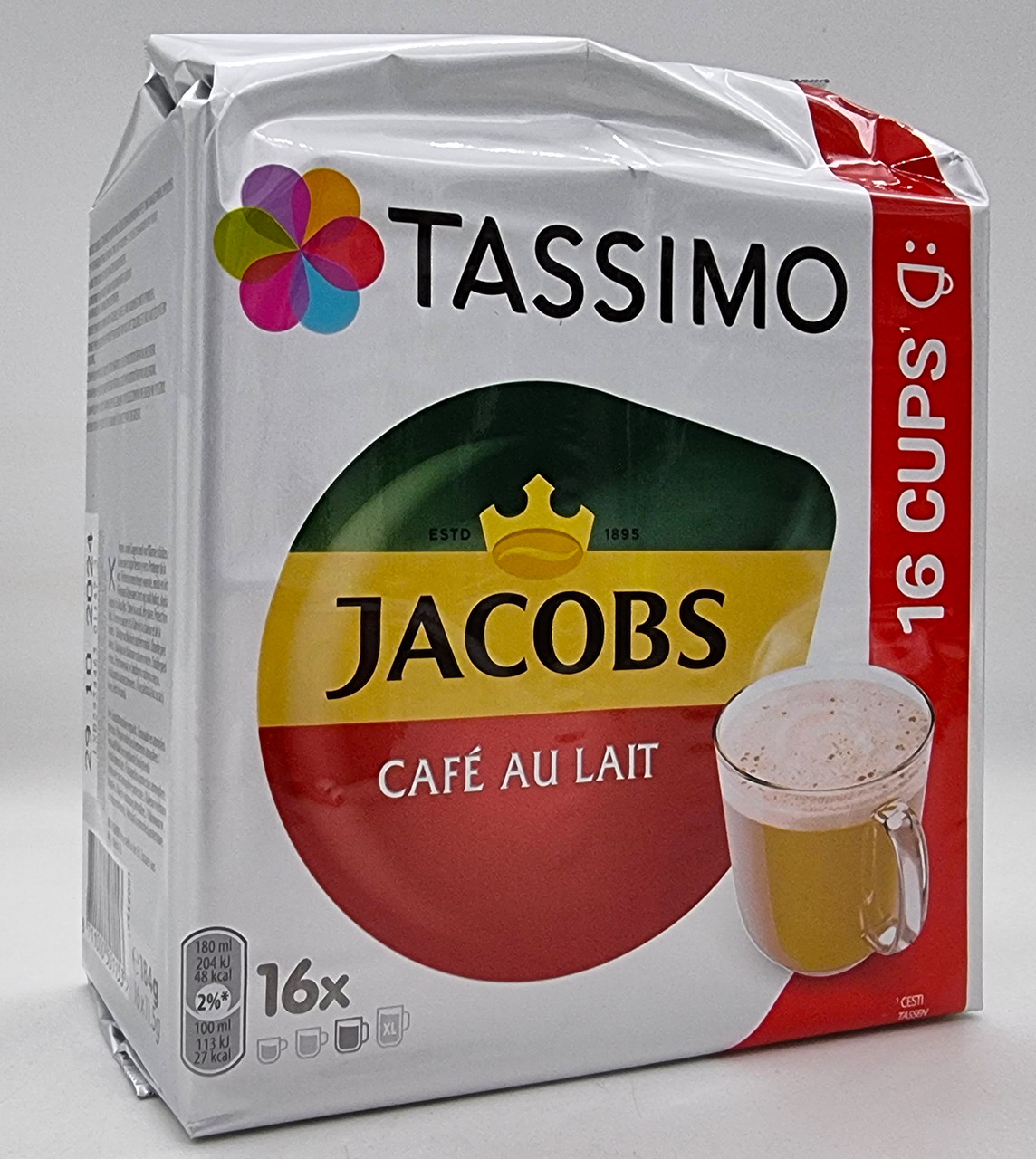 Кава в капсулах TASSIMO Jacobs Café au Lait Тассімо 16 порцій.