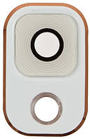 Скло камери Samsung N900 Galaxy Note 3/N9000 біле з рамкою золотистого кольору Rose Gold White