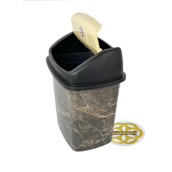 Пластиковий контейнер для сміття 5Л FLAT CLICK, кольорове SNMZ, фото 1