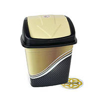 Пластиковий контейнер для сміття 5Л FLAT CLICK, кольорове SNMZ, фото 3