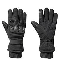 Тактичні зимові повнопалі перчатки з флисом Eagle Tactical ET-03 Black Розмір XL kr